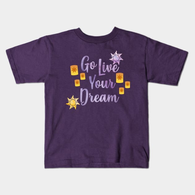 Go Live Your Dream Tangled Kids T-Shirt by Mint-Rose